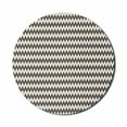thumbnail image 1 of Chevron Mouse Pad for Computers, Horizontal Narrow Sharp Edged Zig Zags Classical Simplistic with Retro Effects, Round Non-Slip Thick Rubber Modern Mousepad, 8" Round, Dark Blue Cream, by Ambesonne, 1 of 2