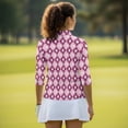 thumbnail image 6 of HUIACONG Breathable Tennis Tops for Sports Outdoor Training Golf, Polyester Spandex Fabric with Zipper Quarter Zip Ladies Golf Top 3/4 Sleeve, Golf, 6 of 10