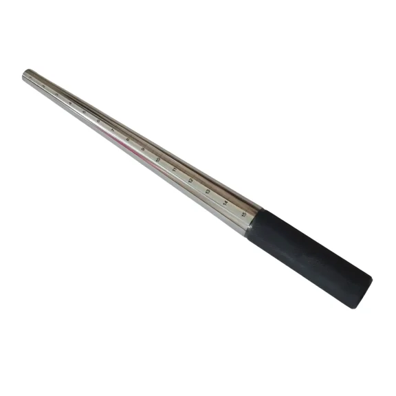 12" Ring Mandrel Steel Ungrooved 1-15 with Black Knurling Handle - Jewelry Tool