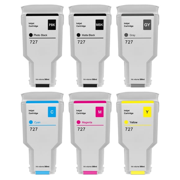Cartuchos de Tinta YOUEXPERT 727XL 300 ml Paquete de 6 para HP DesignJet