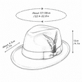 thumbnail image 2 of Mens Classic Soft Fedora Hat Vintage Wide Brim Jazz Cap Ribbon Bowknot Feather Accent Retro Dress Formal Party Casual Stylish Accessories, 2 of 2