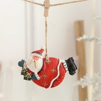 yulier Resin Santa Claus Christmas Ornaments for Christmas Tree Hanging Decorations, Cute Santa Claus Figurine Pendant Party Christmas Gifts for Kids