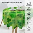 thumbnail image 4 of St Patricks Day Tablecloth Shamrock Spring St Patrick''s Day Tablecloth Round 60 Inch Waterproof Green Plaid Table Cloth for Dining Room Kitchen Table Party Indoor Outdoor St Patricks Decoration, 4 of 6