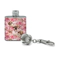 thumbnail image 2 of Puppies Dogs Pink Flowers Pattern Stainless Steel 1oz Mini Flask Key Chain, 2 of 4