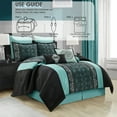thumbnail image 3 of Lanco Damask 8-Piece Comforter Bedding Set, Black, Queen, Fill Polyester, Patchwork, 3 of 7