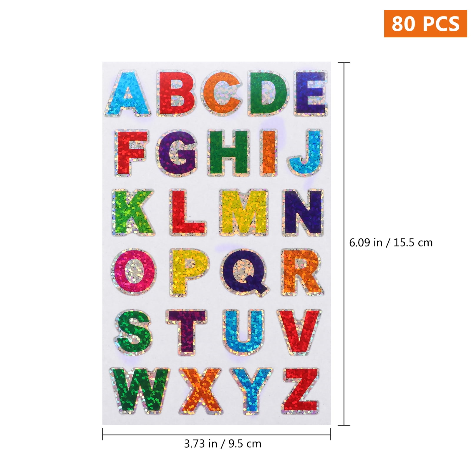 80 Sheets Glitter Number Alphabet Letter Stickers DIY Scrapbook Adhesive Sticker