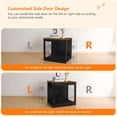thumbnail image 4 of Dog Crate Furniture with Cushion, Wooden Dog Crate with Double Doors, Dog Furniture, Dog Kennel Indoor for Small/Medium/Large Dog，End Table, Small, 27.2" L,Black+Warm Brown, 4 of 14