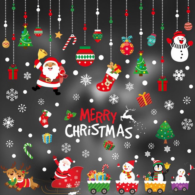Decoraciones navideñas: pegatinas decorativas para ventanas, calcomanías de pared multicolor, decoraciones navideñas para el hogar, la cocina, la escuela, la universidad (estilo 9) Sailing Electrónica