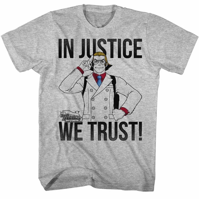 Ace Attorney Video Game In Justice We Trust Adult American Classics T-Shirt Tee