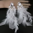 thumbnail image 5 of Feathered Rhinestones Earrings Lightweight Hypoallergenically Jewelry Versatile Wear For Weddings And Cocktail Parties, 5 of 8
