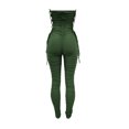 thumbnail image 4 of Seyurigaoka Women Off Shoulder Romper, Adults Sexy Solid Color Side Cutout Lace Up Ruched Jumpsuit, 4 of 5