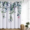 thumbnail image 2 of Extra Long Green Leaves Shower Curtain 72x84 inch for Bathroom Watercolor Eucalyptus Shower Curtain Set Vine Botanical Curtain Garden Green Natural Bath Curtain Spring Bathroom Decor, 2 of 6