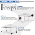 thumbnail image 5 of COBIZI 10x20 Pop Up Canopy with 6 Sidewalls, Heavy Duty UPF 50+ Waterproof All Season Commercial Tent for Outdoor Weddings & Parties, Roller Bag Included, White, 5 of 8