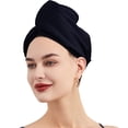 thumbnail image 1 of Toalla de pelo de ducha utilizable de doble cara de microfibra suave satinada con gorro de pelo seco de seda para mujer, 1 of 5