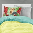 thumbnail image 2 of Welsh Terrier Poinsettas Fabric Standard Pillowcase, 2 of 2