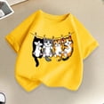 thumbnail image 3 of Tiijoy Girls Summer T-Shirt Cute Cartoon Cat Print Short Sleeve T Shirt Graphic Tee, Sizes 2-14, 3 of 7