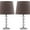 Clear / Grey, variant on SAFAVIEH Derry 15 in. Crystal Table Lamp with Off-White Polyester Shade, Set of 2