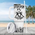 thumbnail image 2 of Jack Skellington 40oz Tumbler, Nightmare Before Christmas Cup, Spooky Halloween Drinkware, Tim Burton Fan Gift, Pumpkin King Tumbler, 2 of 3