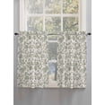 thumbnail image 3 of Kitchen Curtains 54 Inches length, Spring Flowers Window Treatment Curtain Drapes, Farmhouse Sage Green Pastoral Floral Leaf Thermal Insulated Drapes for Basement Hotel RV, 42"x54", 2 Panels, 3 of 7