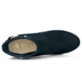 thumbnail image 4 of Unique Bargains Women's Platform Side Zipper Chunky Heel Ankle Boots Navy Blue 6, 4 of 7