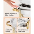 thumbnail image 2 of Ensemble de 4 Plats Anti-Frottement pour Buffet, Serveurs de Buffet Ronds de 5 QT et Ensemble de Réchauds avec Couvercle, Réchauds en Acier Inoxydable pour Traiteurs, Fêtes, Mariage, Banquet, 2 of 7