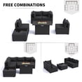thumbnail image 4 of MRUAKA 6 Pieces Patio Conversation Set With Firepit, Outdoor Sectional PE Rattan Wicker Furniture Seat,BLACK, 4 of 8