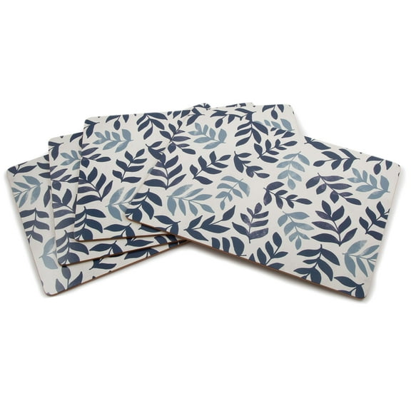 CounterArt "Blue Leaf Meadow" Hardboard Tabletop Placemats 4-Pack