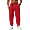 thumbnail image 3 of LWavelet Jogger Sweatpants for Men Drawstring Elastic Waist Jogging Pants Fall Casual Workout Hiking Pants with Pockets, 3 of 6