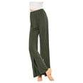 thumbnail image 2 of Lolmot Women's Loose High Waist Yoga Pants Slit Flowy Sport Workout Sweatpants Elastic Waist Modert Casual Loose Wide Leg Trousers Gym Pants Beach Draping Trousers, 2 of 5