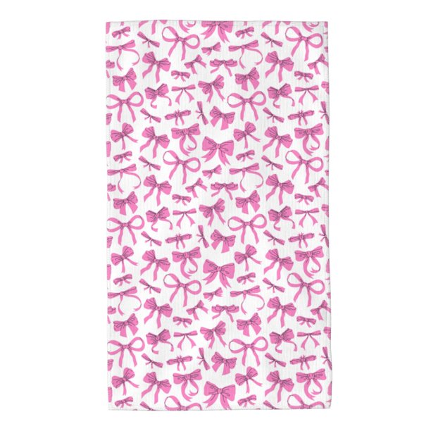 Fotbe Pink bows Toalla Premium con Patrón, Toalla de Microfibra de Secado Rápido, Ligera y Altamente Absorbente (27.5x16in), Ideal para Uso Diario