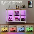 thumbnail image 2 of 47.2"Farmhouse Wine Bar Cabinet with 13 Colors LED Lights Metal Wood Liquor Coffee Bar Cabinet with Glass Holder & Wine Rack Glass Buffet Sideboard with 3 Doors& Adjustable Shelves White, 2 of 7