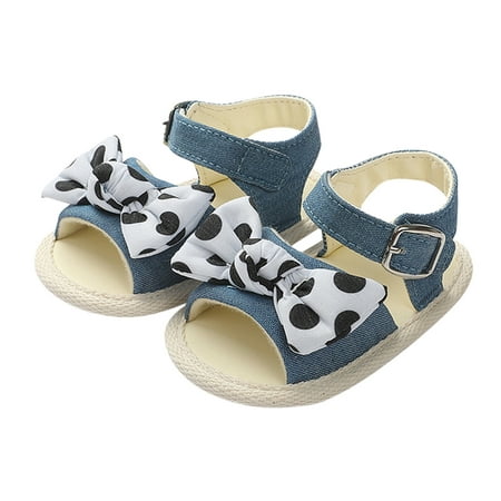 

ZRBYWB Kids Sandals Girls Open Toe Bowknot Shoes First Walkers Shoes Summer Toddler Flat Sandals
