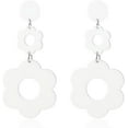 thumbnail image 3 of 60s 70s Vintage Daisy Flower Floral Drop Dangle Earring for Women Bohemian Retro Resin Acrylic Petal Statement Earring Lovely Jewelry Birthday Gift, 3 of 4
