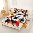 thumbnail image 2 of Erosebridal Colorful Ink Graffiti Queen Sheet Sets,Boys Football Soccer Bed Set For Kids 4-Piece, 2 of 6
