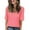 Pink, variant on Blmnix Summer Womens Tops Trendy Purple Elbow-Length Basic Loose V-Neck Solid Blouse Casual Shirts