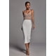 thumbnail image 1 of Vestido Bellabarnetten Cornelia Pearl Bandage Halter Beige, 1 of 10