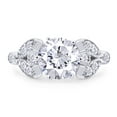 thumbnail image 2 of Round Cut Lab Created Moissanite Diamond Leaf Solitaire Engagement Ring In 14K White Gold Plated Sterling Silver(G-H Color,VVS1 Clarity,1.80 Cttw)-4.5, 2 of 8