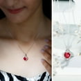 thumbnail image 3 of Rosec Jewels Lab Grown Ruby Heart Pendant Necklace with Infinity Knot - Cocktail Necklace - AAAA Grade - Ready to Gift, 925 Sterling Silver, 3 of 7