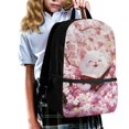 thumbnail image 3 of Jeiento Cute Cat School Backpack for Girls 6-8 8-10 10-12 Elementary School Bags Satchel Kids Bookbags for 3rd/4th/5th Grade Pink Cherry Blossom Back Pack Purse 17inch Cute Daypack, 3 of 6