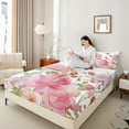 thumbnail image 4 of Castle Fairy Flying Butterflies Twin Sheet Sets 3pcs for Girls Boys,Spring Garden Rose Twin Fitted Sheet Microfiber,Dreamy Princess Breathable Flat Sheet,Super Cozy Room Decor, 4 of 7