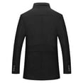thumbnail image 5 of QHFBli Lightweight Mens Trench Coat Men's Business Casual Anorak Coat Jacket With Textured Fabric and Functional Pockets for Black XXL, 5 of 5