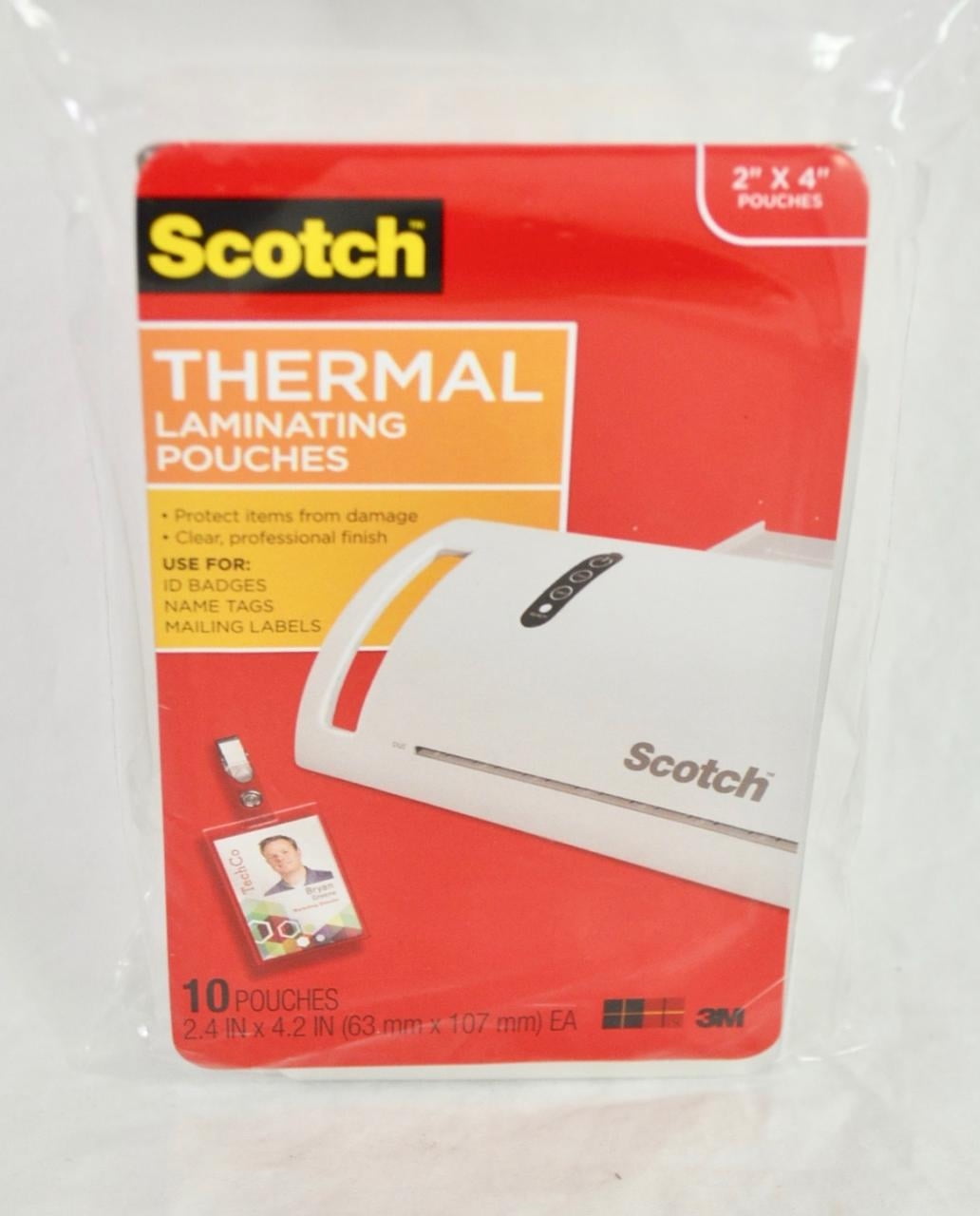 Scotch Thermal Laminating Pouches ID Box of 12 Pkgs 10 laminating
