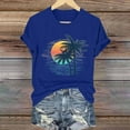 thumbnail image 6 of Tittly T Shirts for Women Graphic Tees Women's Loose Printed Short Sleeved Shirt Summer Casual Cotton Short Sleeved Shirt Tshirts Shirts Spring Tops for Women Blue L, 6 of 6