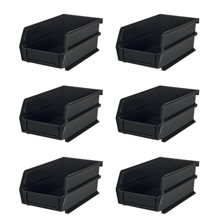 

Triton Products 7-3/8 x 4-1/8 x 3 Black Stacking and Hanging Polypropylene Bins 6 Count