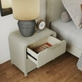 thumbnail image 3 of Roundhill Furniture Tavari 5-PC Bedroom Set, King Bed, Dresser, Mirror, Two Nightstands, Light Gray, 3 of 15