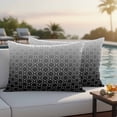 thumbnail image 4 of Morocco Black Outdoor Waterproof Pillow Covers, Classic Geometric Abstract Gradient Decorative Rectangle Throw Pillowcase Sofa Cushion Sham for Patio/Couch/Chair, 20"x12" 2 Pack, 4 of 8