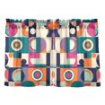thumbnail image 7 of Yayeee Kitchen Curtains Tier Pair Light Filtering 27"x36" Rod Pocket Short Cafe Window Panel, Orange Geometric, 7 of 7