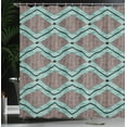 thumbnail image 3 of Ambesonne Teal and Brown Shower Curtain, Blots and Zigzags, 69"Wx84"L, Cadet Blue Pale Redwood, 3 of 4