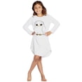 thumbnail image 4 of Harry Potter Pajama Girls' Hedwig Owl Micro Raschel Fleece Long-Sleeve Hi-Lo Hogwarts Nightgown, 4 of 7