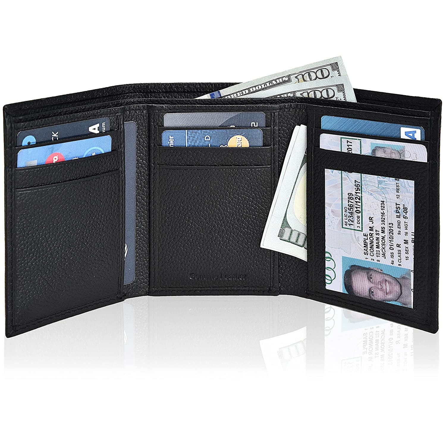 Clifton Heritage Mens Leather RFID Blocking 7-Slot Trifold Wallet